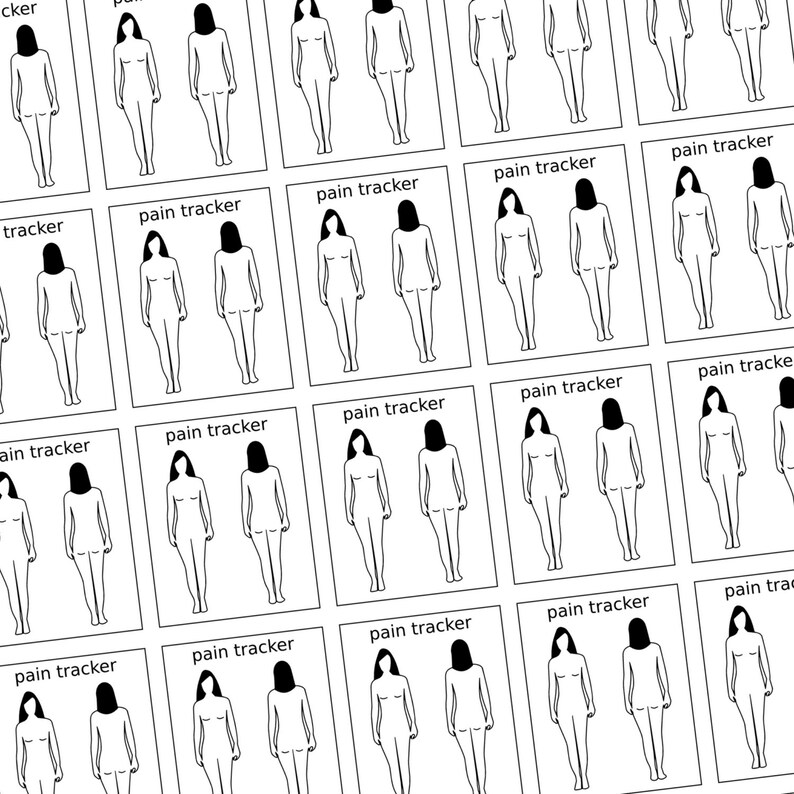 Pain Tracker Stickers Printable Body Diagram Planner | Etsy