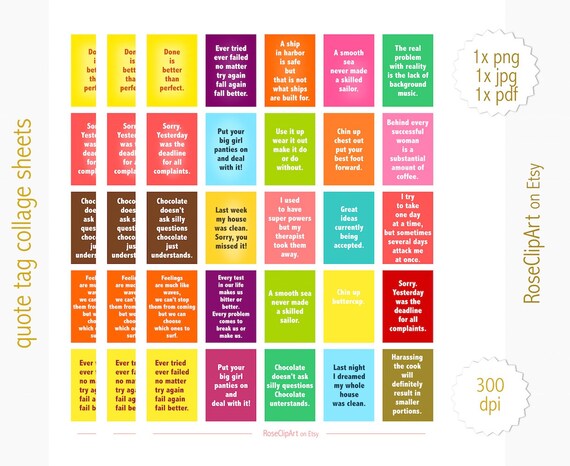 Advent Calendar Treats Mini Quote Selection Collage Sheet Instant Download  Commercial Use Allowed Printable 25 Quotes - Etsy