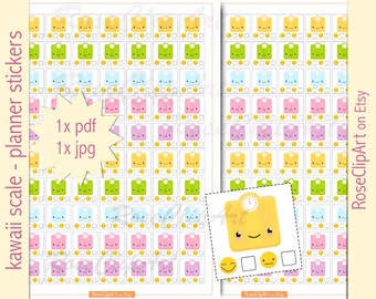 scale stickers kawaii - instant download - printable bathroom scale planner stickers - commercial use allowed - weight stickers - health