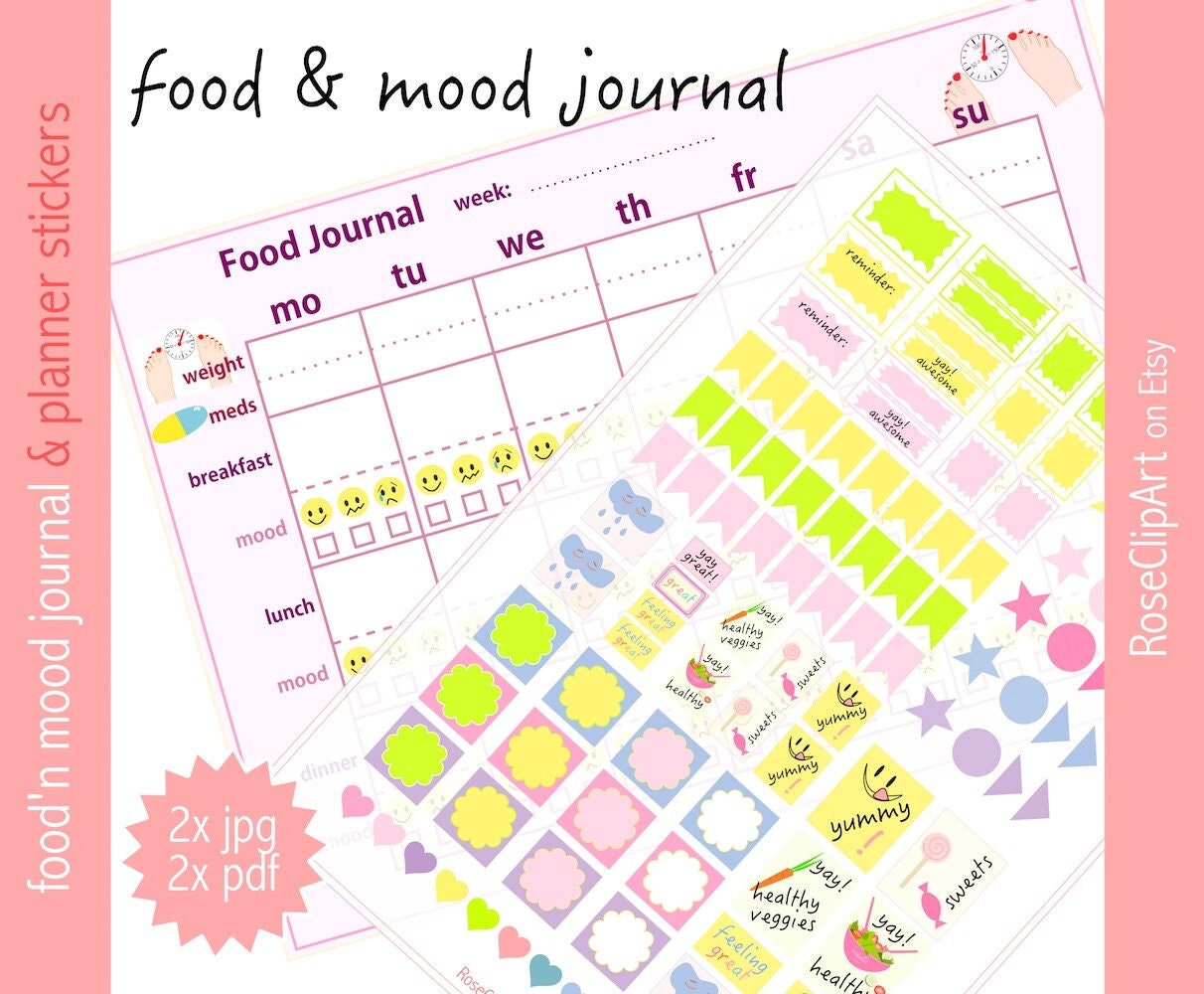 printable-food-and-mood-journal-menu-diary-and-page-markers-mood-chart-meal-tracker-planner-instant-download-eating-disorder-etsy for Food And Mood Journal Free Printable Printable Food and Mood Journal - Menu Diary and Page Markers - Mood Chart - Meal Tracker - Planner - Instant Download - Eating Disorder - Etsy for Food And Mood Journal Free Printable
