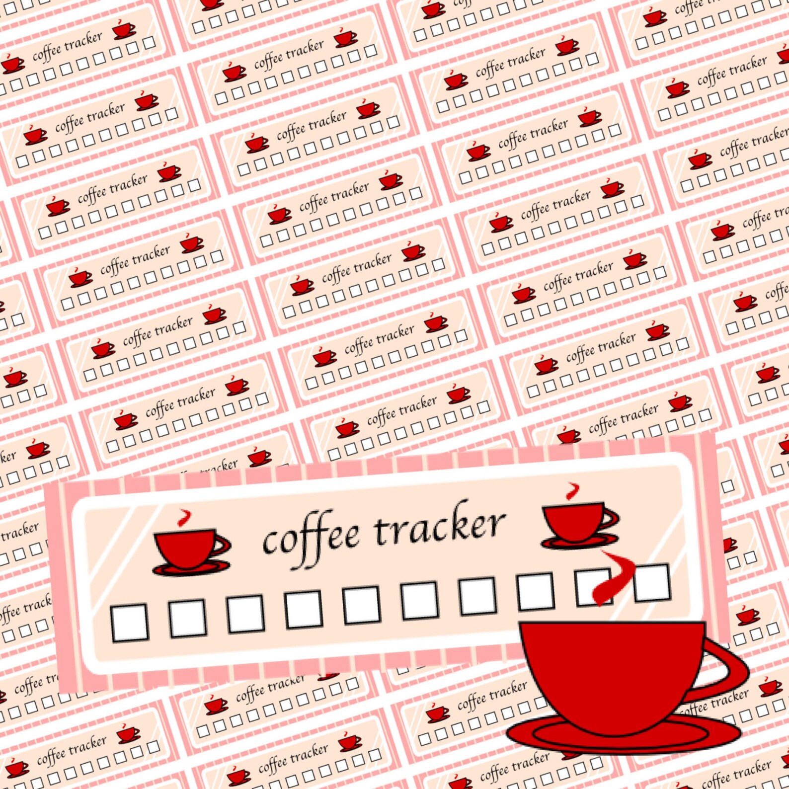 Coffee Tracker Stickers - Instant Download - Printable Planner Stickers ...