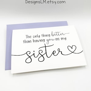 PRINTED The only thing better than having you as my sister - is our baby having you for an Aunt - Pregnancy Announcement 5x7 Greeting Card