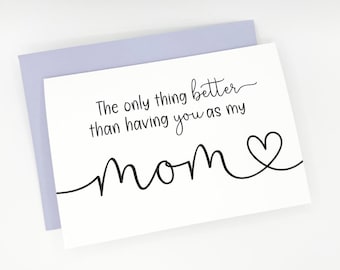 PRINTED The only thing better than having you as my mom - is our baby having you for a Grandma - Pregnancy Announcement 5x7 Greeting Card
