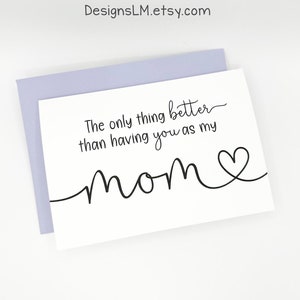 PRINTED The only thing better than having you as my mom - is our baby having you for a Grandma - Pregnancy Announcement 5x7 Greeting Card