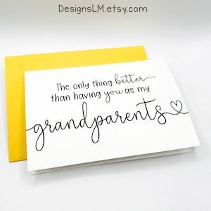 PRINTED The only thing better than having you as my grandparents - is our baby having you for Great Grandparents - Pregnancy 5x7 Card