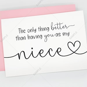 PRINTED The only thing better than having you as my niece - is our baby having you for a Big Cousin - Pregnancy Announcement 5x7 Card