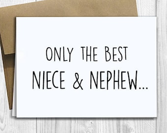 PRINTED CUSTOM Only the Best Niece & Nephew Get Promoted to Cousins - Pregnancy Announcement 5x7 Greeting Card