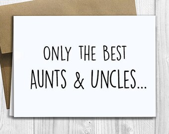 PRINTED CUSTOM Only the Best Aunts & Uncles Get Promoted to Great Aunts and Uncles Pregnancy Announcement 5x7 Greeting Card