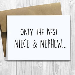 PRINTED CUSTOM Only the Best Niece & Nephew Get Promoted to Cousins - Pregnancy Announcement 5x7 Greeting Card