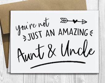 PRINTED You're not just an amazing Aunt & Uncle, you're going to be a Great Aunt and Uncle - Pregnancy Announcement 5x7 Greeting Card