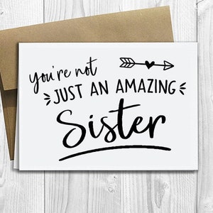 PRINTED You're not just an amazing Sister, you're going to be an Aunt - Pregnancy Announcement 5x7 Greeting Card - Notecard