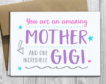 5 x 7 FLAT CARD Mothers Day Cards To the world you are GIGI but to your family you are the world Beach GIGI Card Godmother 5 x 7 FLAT CARD Mothers Day Cards To the world you are GIGI but to your family you are the world Beach GIGI Card Godmother