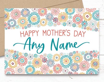 5x7 PRINTED masculine Greeting Card for him Father/'s Day Birthday Any Occasion So thankful that you are my ANY NAME Customized