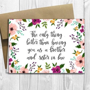 The only thing better than having you as a Brother & Sister in law - We're Pregnant! - PRINTED Pregnancy Announcement 5x7 Greeting Card