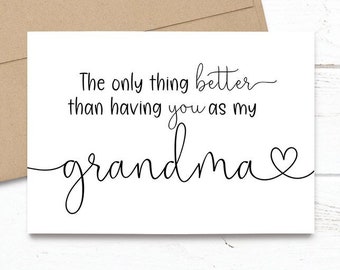 PRINTED The only thing better than having you as my Grandma - is our baby having you for a Great Grandma - Pregnancy Announcement 5x7 Card