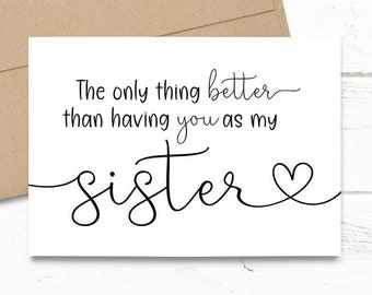 PRINTED The only thing better than having you as my sister - is our baby having you for an Aunt - Pregnancy Announcement 5x7 Greeting Card