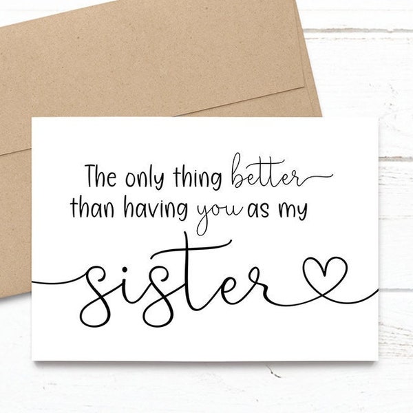 PRINTED The only thing better than having you as my sister - is our baby having you for an Aunt - Pregnancy Announcement 5x7 Greeting Card