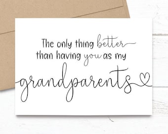 PRINTED The only thing better than having you as my grandparents - is our baby having you for Great Grandparents - Pregnancy 5x7 Card