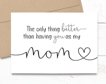 PRINTED The only thing better than having you as my mom - is our baby having you for a Grandma - Pregnancy Announcement 5x7 Greeting Card