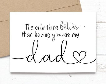 PRINTED The only thing better than having you as my dad - is our baby having you for a Grandpa - Pregnancy Announcement 5x7 Greeting Card