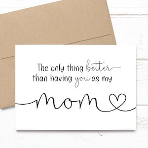 PRINTED The only thing better than having you as my mom - is our baby having you for a Grandma - Pregnancy Announcement 5x7 Greeting Card