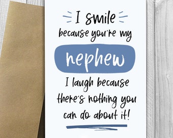 PRINTED I Smile Because You're My Niece 5x7 Greeting Card - Etsy
