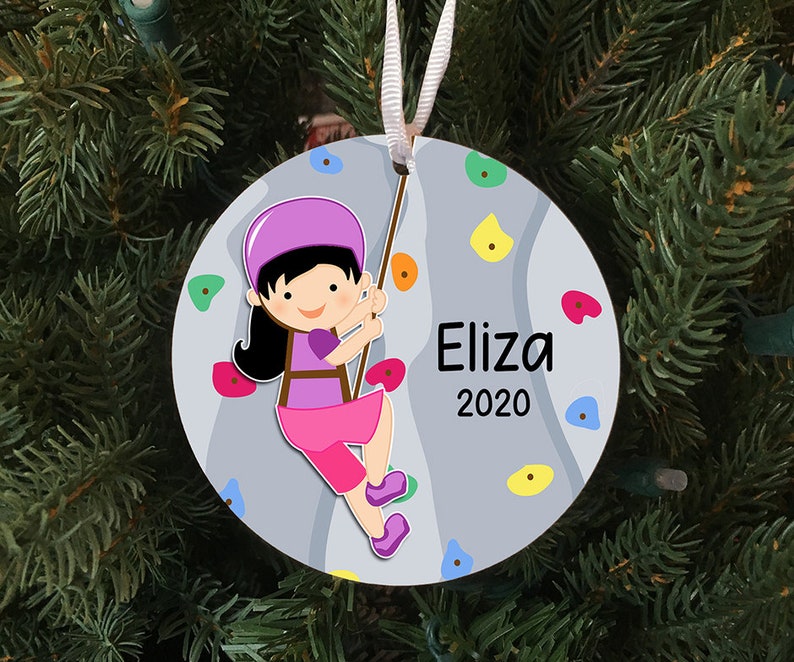 Personalized Rock Wall Climbing Girl Ornament Keepsake Etsy