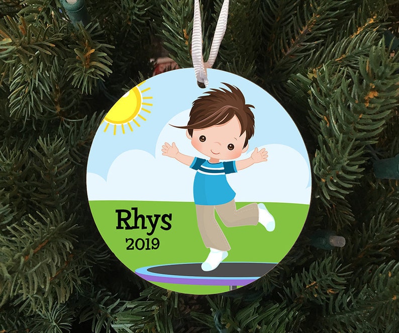 Personalized Boy on Trampoline Ornament Keepsake Custom Made Etsy