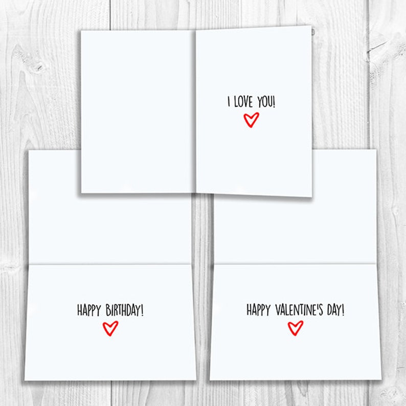 PRINTED Naughty Thoughts Cute Teddy Bears Valentine's Day / Birthday / Anniversary / Any Occasion 5x7 Sized Greeting Card Notecard image 2