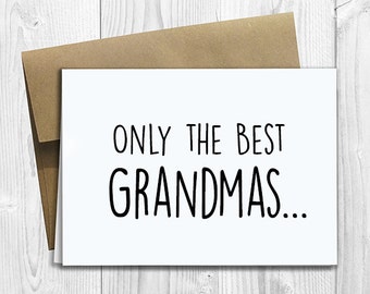 PRINTED CUSTOM Only the Best Grandmas Get Promoted to Great Grandma Pregnancy Announcement 5x7 Greeting Card - Expecting Notecard