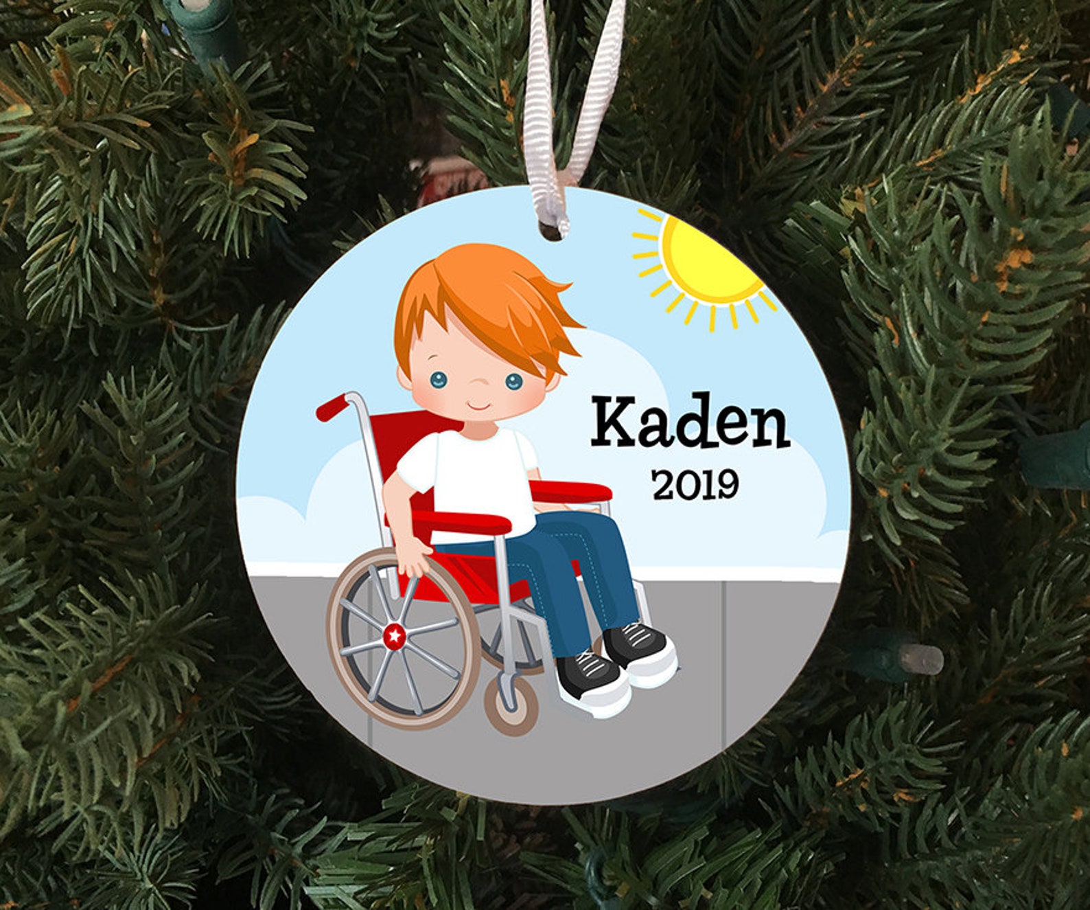 Personalized Boy in Wheelchair Ornament Keepsake Custom Made Etsy