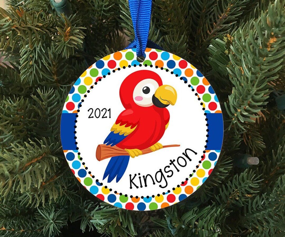 Personalized Colorful Macaw Bird Ornament Keepsake - Custom Made to ...