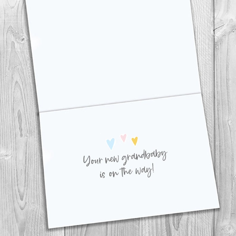PRINTED Just a note to say Baby ___ is on the way Rainbow Sky Pregnancy Announcement 5x7 Greeting Card Expecting Notecard image 4