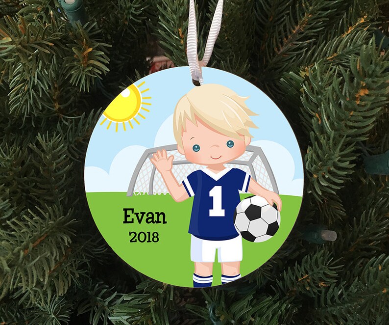 Personalized Boys Soccer Ornament Keepsake Custom Made to Etsy