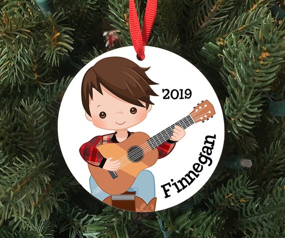 Acoustic Christmas 2022 Age Limit Personalized Boy Playing Acoustic Guitar Ornament Keepsake | Etsy Ireland