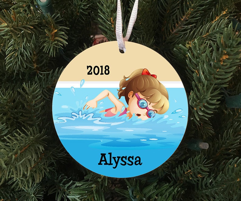 Personalized Girls Swimming Ornament Keepsake Custom Made to Etsy
