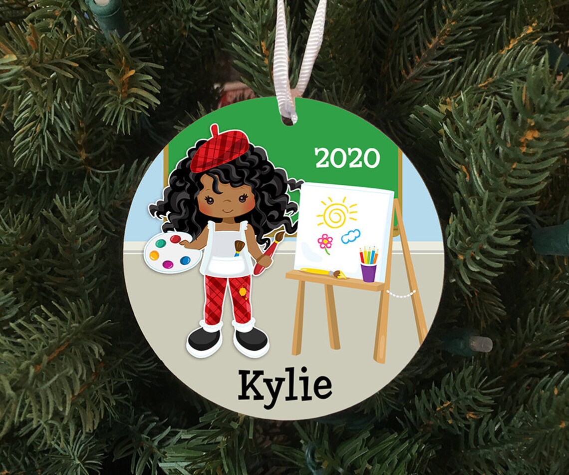 Personalized Girls Art Class Artist Ornament Keepsake Custom - Etsy