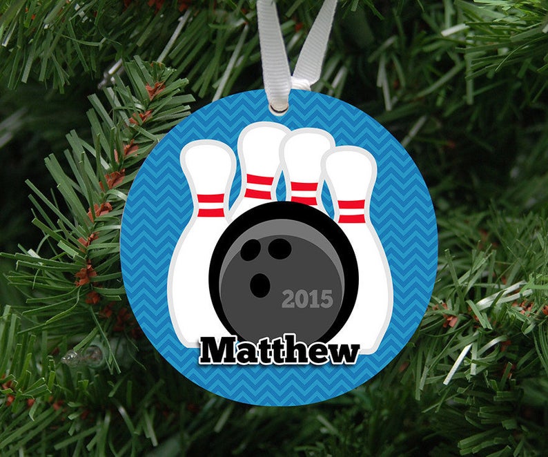 Personalized Bowling Ball & Pins Ornament Keepsake Custom Etsy