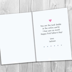 PRINTED To an amazing new Daddy on your very first Father's Day 5x7 Greeting Card image 3