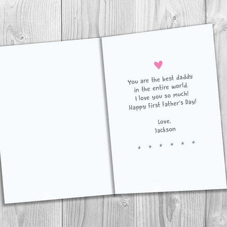 PRINTED To an amazing new Daddy on your very first Father's Day 5x7 Greeting Card image 3