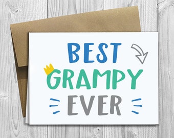 Best Grampy Ever - Simply Stated - Father's Day / Birthday / Any Occasion - Greeting Card - PRINTED 5x7 Notecard