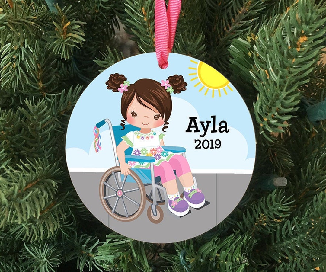 Personalized Girl in Wheelchair Ornament Keepsake Custom Etsy