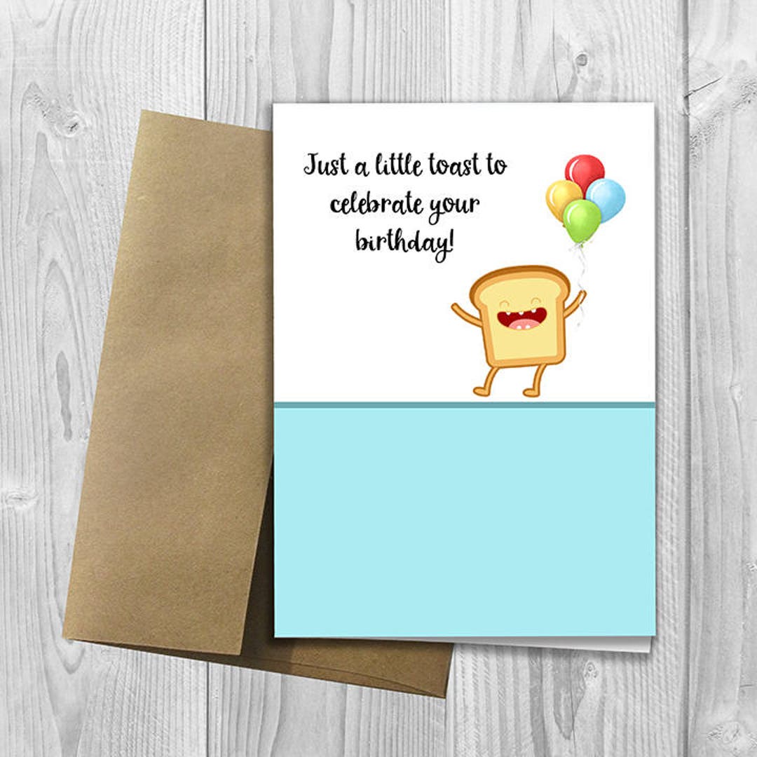 PRINTED Just a Little Toast to Celebrate Your Birthday! - 5x7 Greeting ...