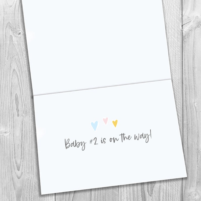PRINTED Just a note to say Baby ___ is on the way Rainbow Sky Pregnancy Announcement 5x7 Greeting Card Expecting Notecard image 3