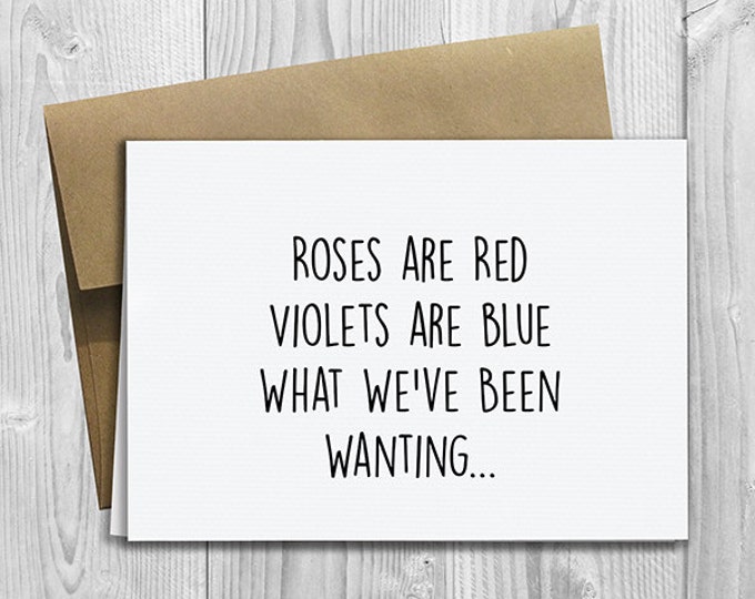 PRINTED Roses Are Red Pregnancy Announcement 5x7 Greeting Card Etsy