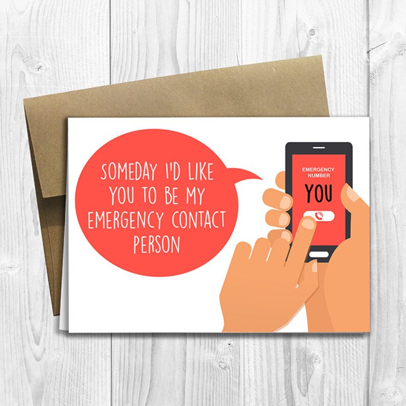 PRINTED Emergency Contact Person 5x7 Greeting Card Funny Etsy