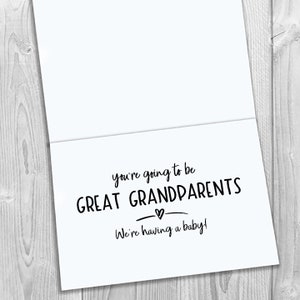 PRINTED You're not just amazing Grandparents, you're going to be Great Grandparents Pregnancy Announcement 5x7 Greeting Card Notecard image 2