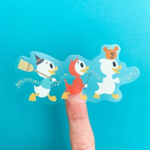 Huey, Dewey and Louie Halloween Transparent Sticker, Disney Trick Or Treat Illustration, Disney Ducks Halloween, Disneyland Fan Art Print