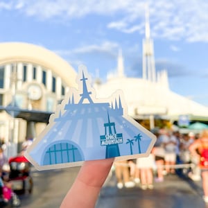 Space Mountain Transparent Sticker, Disney Decal, WDW Attraction Sticker, Disneyland Tomorrowland, planner laptop water bottle decal