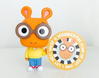 Arthur What A Wonderful Kind Of Day Sticker, Arthur PBS Illustration, Arthur Vinyl Sticker, Round hydroflask decal, laptop journal sticker